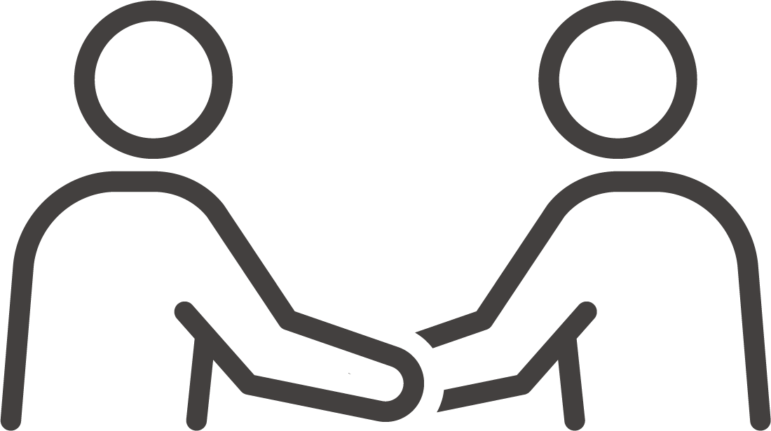 画像：握手をする人