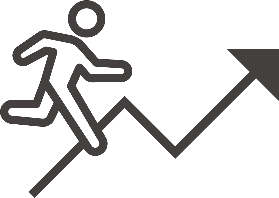 画像：ステップアップする人